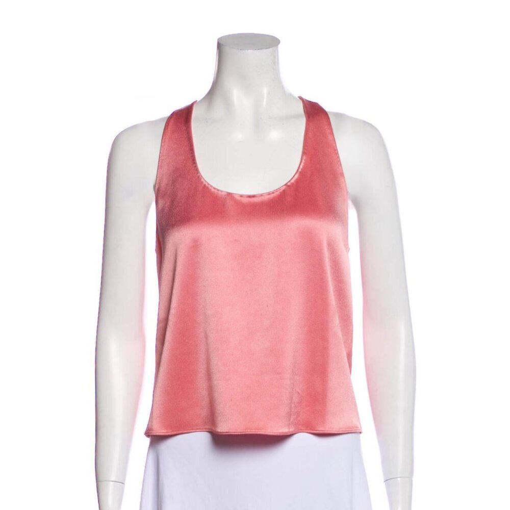 Alice + Olivia Coral Satin Tank Top